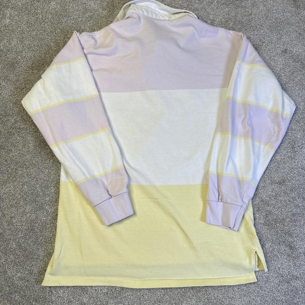 Vintage 80s Pepsi Rugby Polo Shirt Medium Single Stitch Made in USA Color Block - Picture 7 of 7
